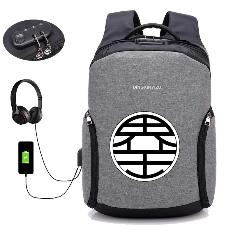 Японский Аниме Драконий жемчуг Z рюкзак USB зарядка противоугонные Рюкзаки студенческая книга рюкзак подростковый мужской рюкзак для путешествий 28 стиль - Цвет: 09