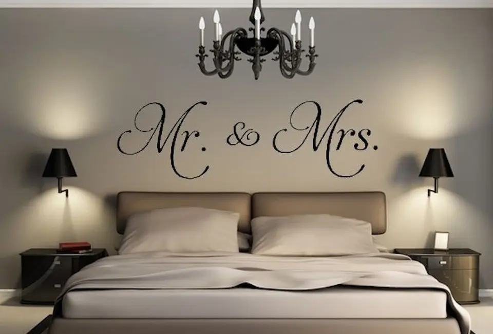 Hot Sale Mr Mrs Vinyl Wall Decal Living Room Bedroom Decor Stickers Removable Convenient Wall Sticker Home Decor