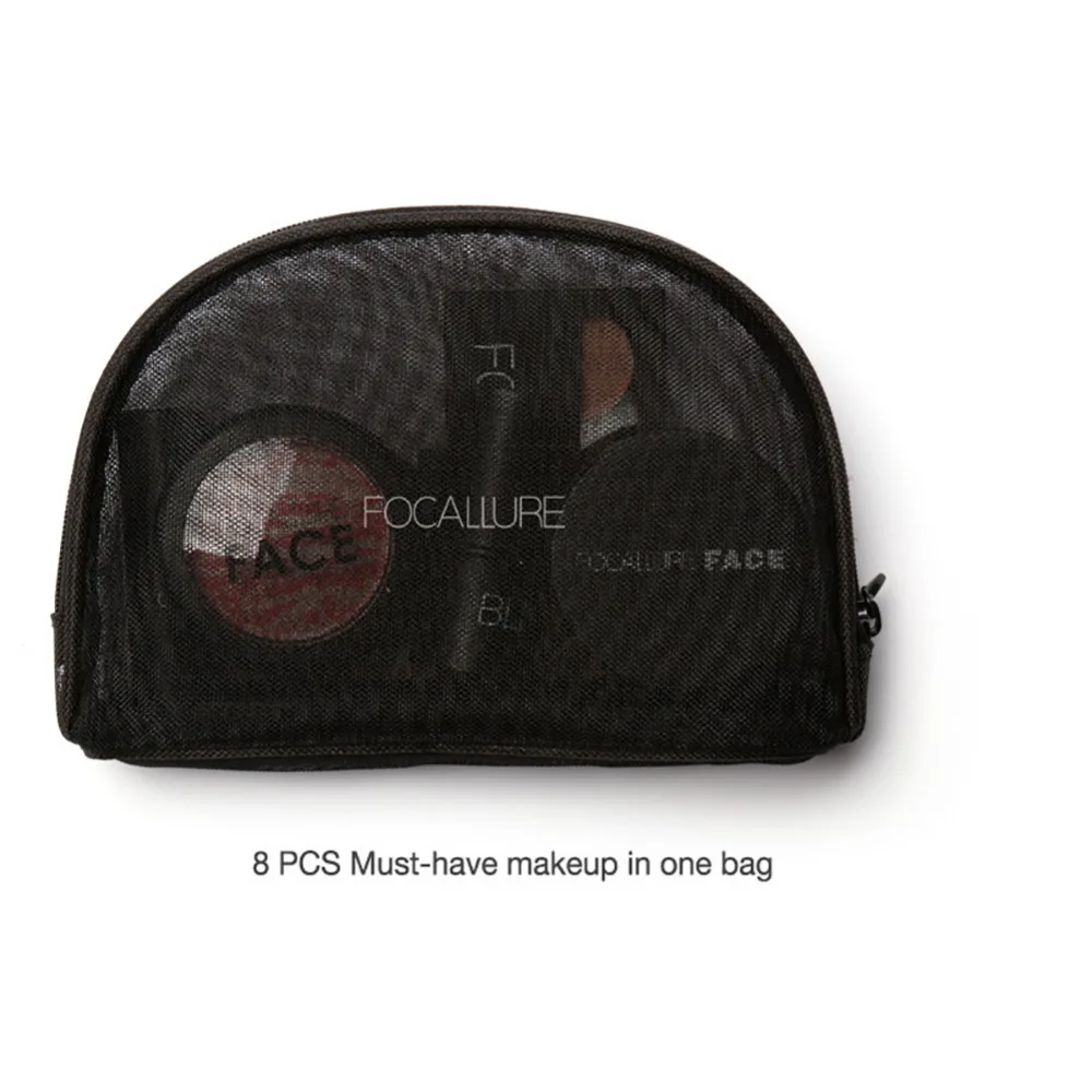 Conjunto de Maquiagem Highlighter com Pincel Kit de Cosméticos Focallure Sombra Paleta Delineador Batom Fosco Maquiagem Bolsa Compõem 8 Peças 13 Beleza e saúde