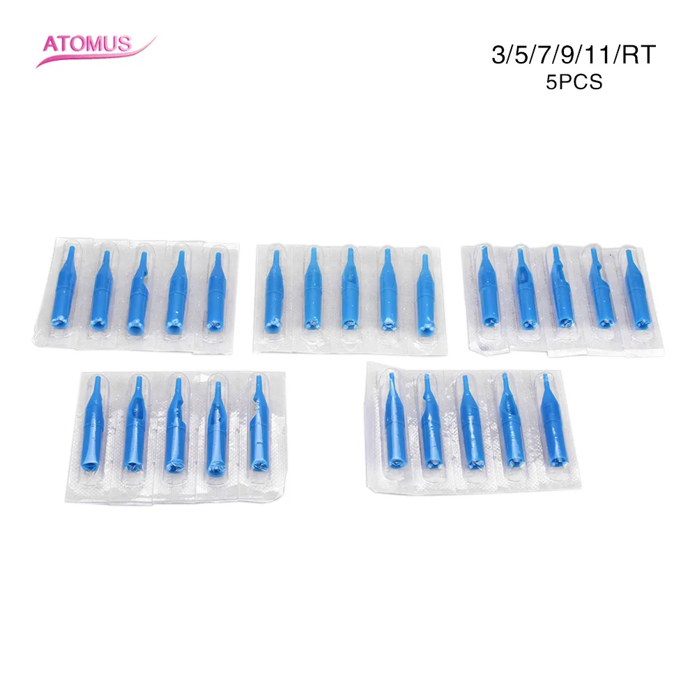 Tattoo Microblading Needles Disposable Tattoo Tips 5pcs Disposable Sterile Tattoo Needle Nozzle Tips