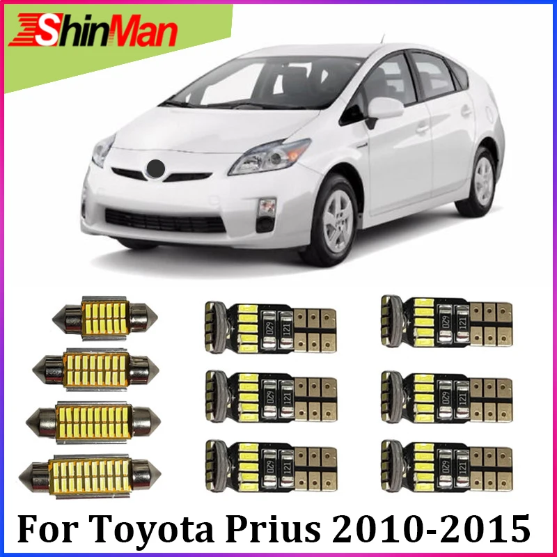 

ShinMan 8X Error Free Car Light Interior Light LED Conversion Kit Package Free shipping For Toyota Prius 2005-2015 Accessorie