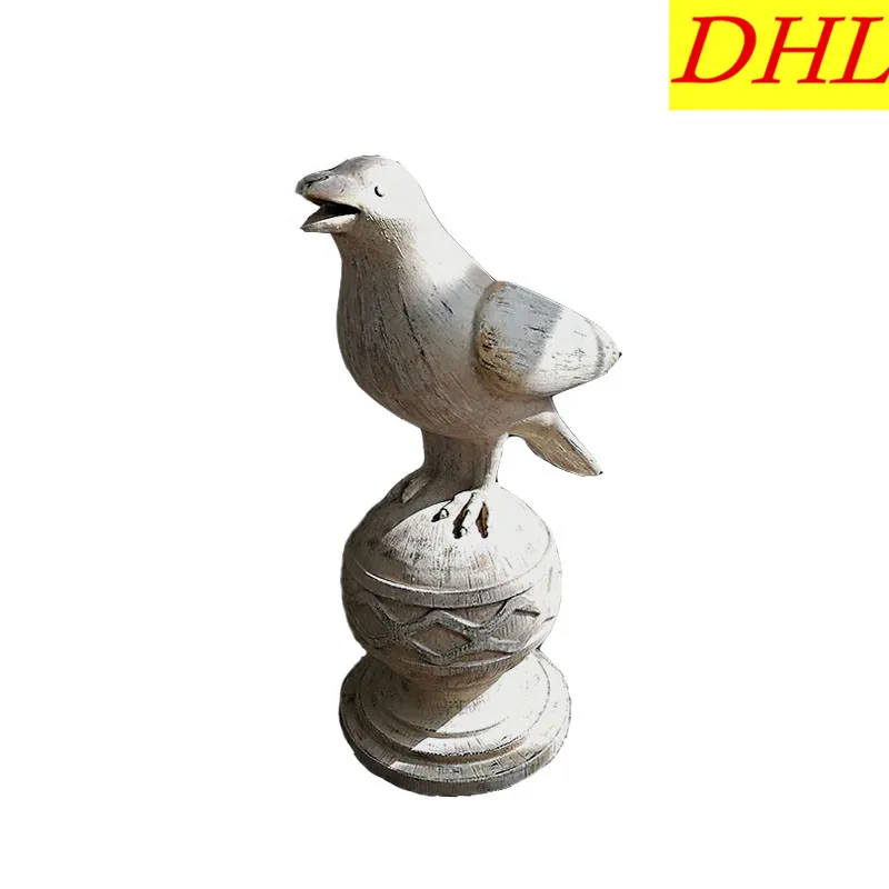 

Retro Nostalgia Cute Animals Bird Statue American Country Stone Fun Home Decorations Collectible Colophony Crafts L2111