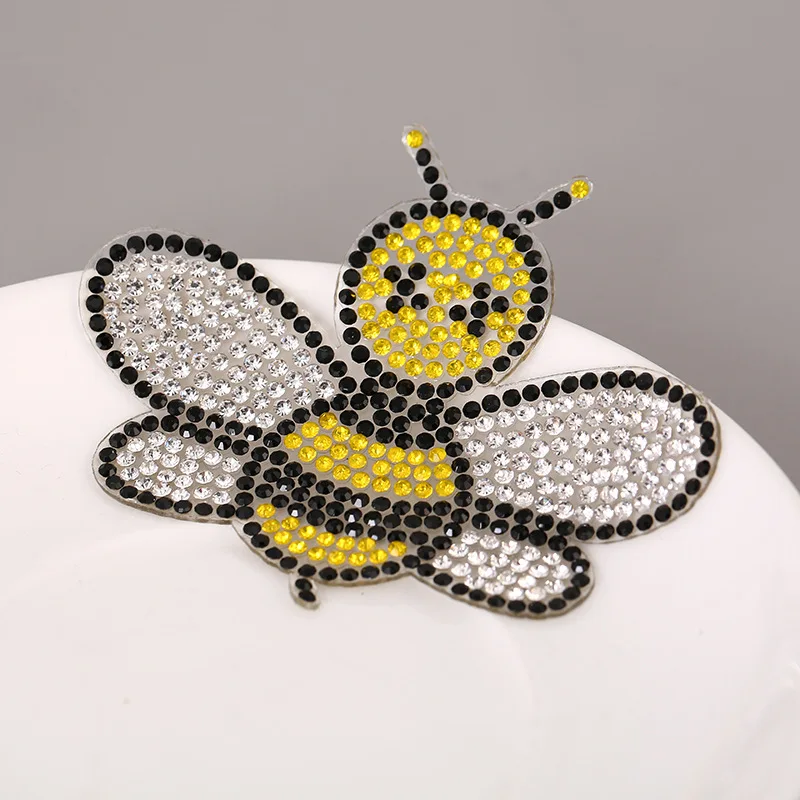 

BEE Rhinestone Diamond Iron On Patches For Clothing Rhinestonr patch Applique