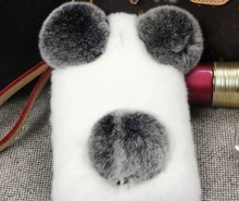 Роскошные Panda кролика чехол для iPhone4 5 5C 6/6 P 7/7 P и для samsungS3 4 5 6 7 S8P N4 5 мультфильм теплые пушистые волосы Плюшевые чехол