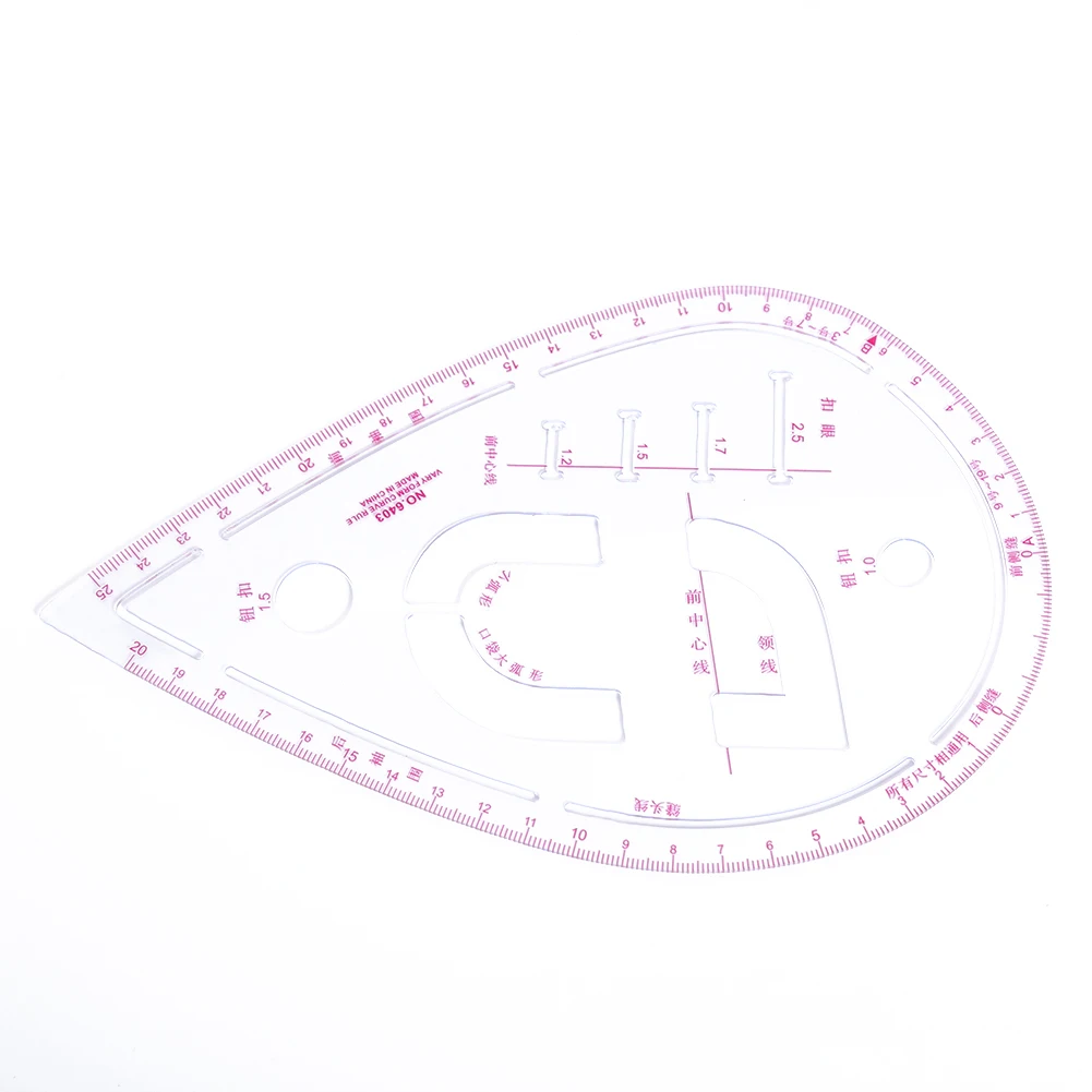

Multifunction Plastic Curve Button Cutting Ruler Sewing Sleeve Collar Measure Ruler Tailor Designer Tool Sewing Accessories