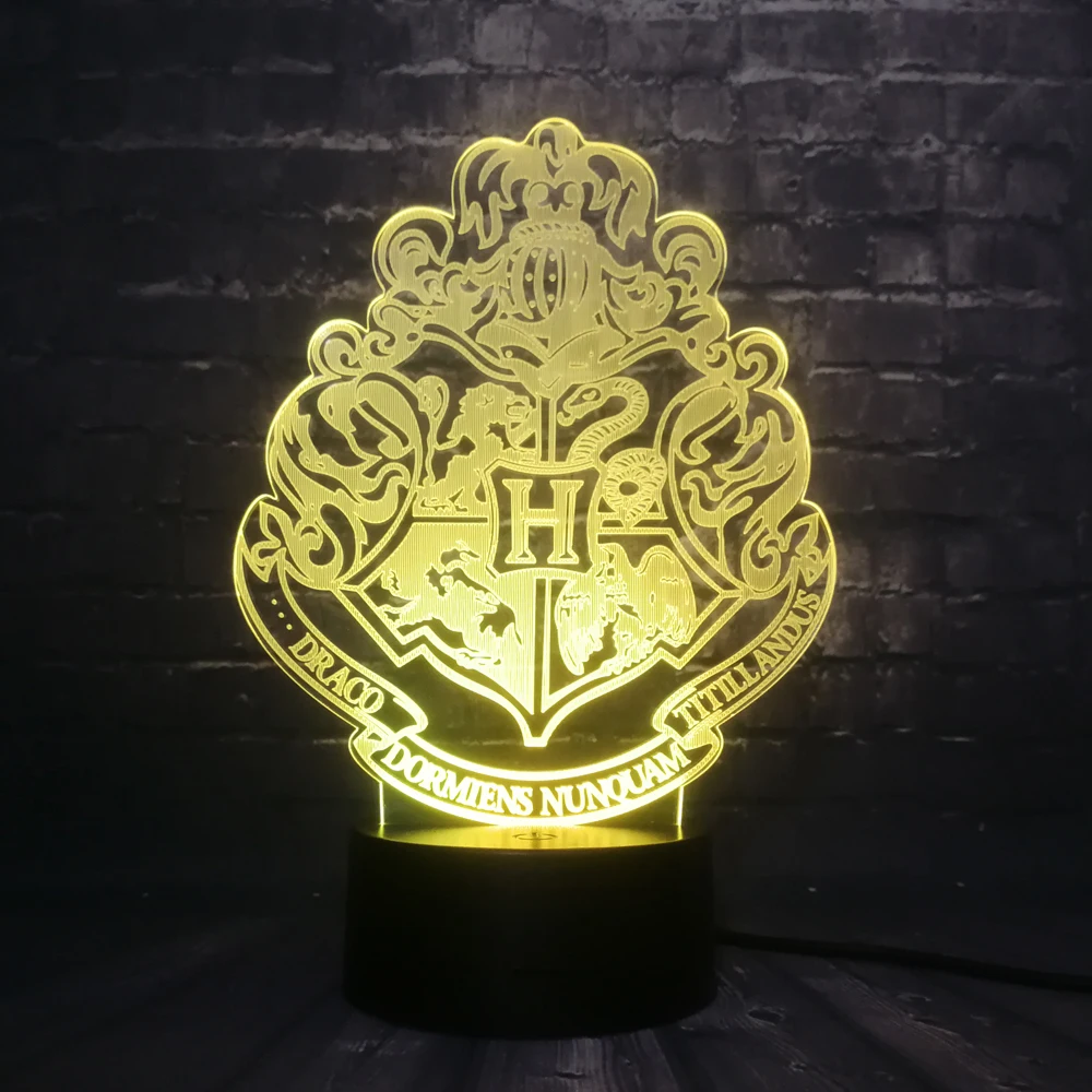 

Night light for Kid Harry Potter hogwarts Movie 3D LED Decorative 7 Color Remote Control Boy Kid Toy Children's Day Gift