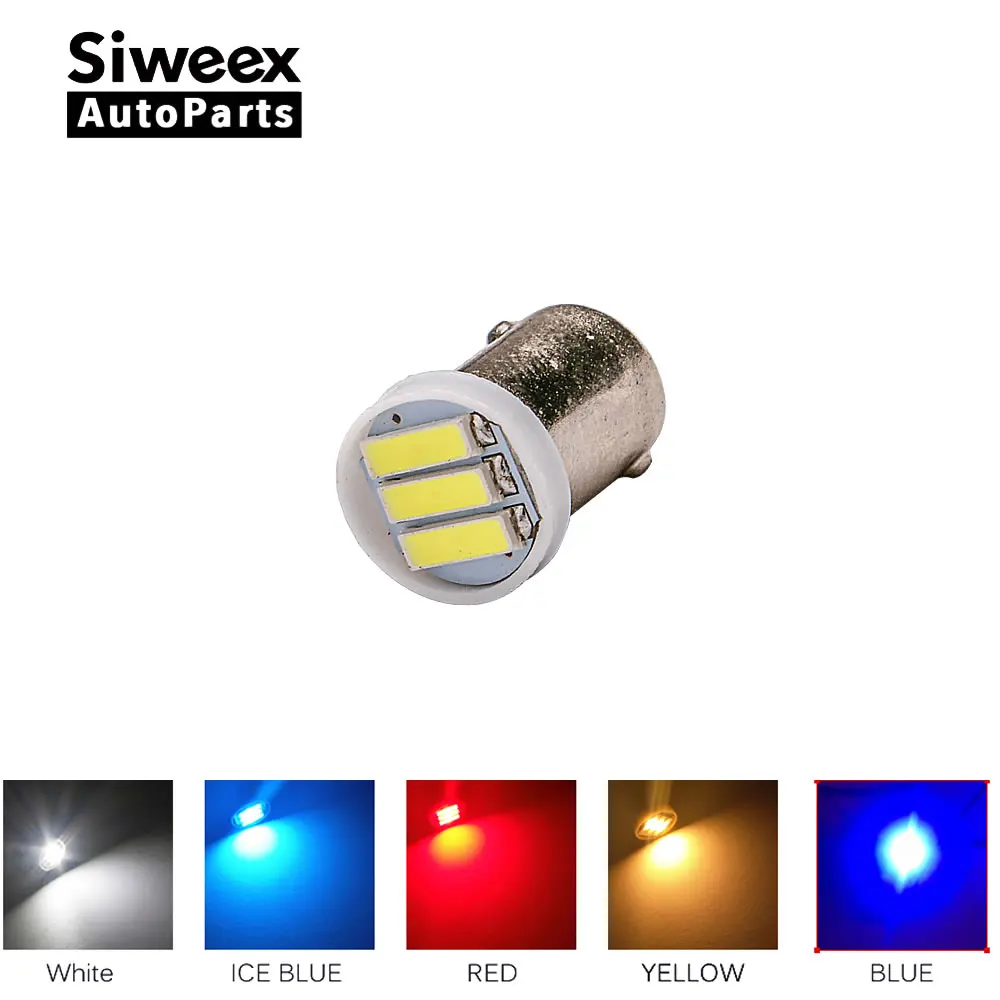 10x BA9S T4W 3 7020 SMD Светодиодная лампа 12 В постоянного тока боковая для номерного знака