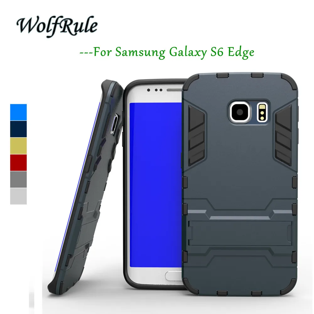 Чехол wolfrole для Samsung Galaxy S6 Edge мягкий чехол из ТПУ + ПК чехол-подставка G9250 | Мобильные