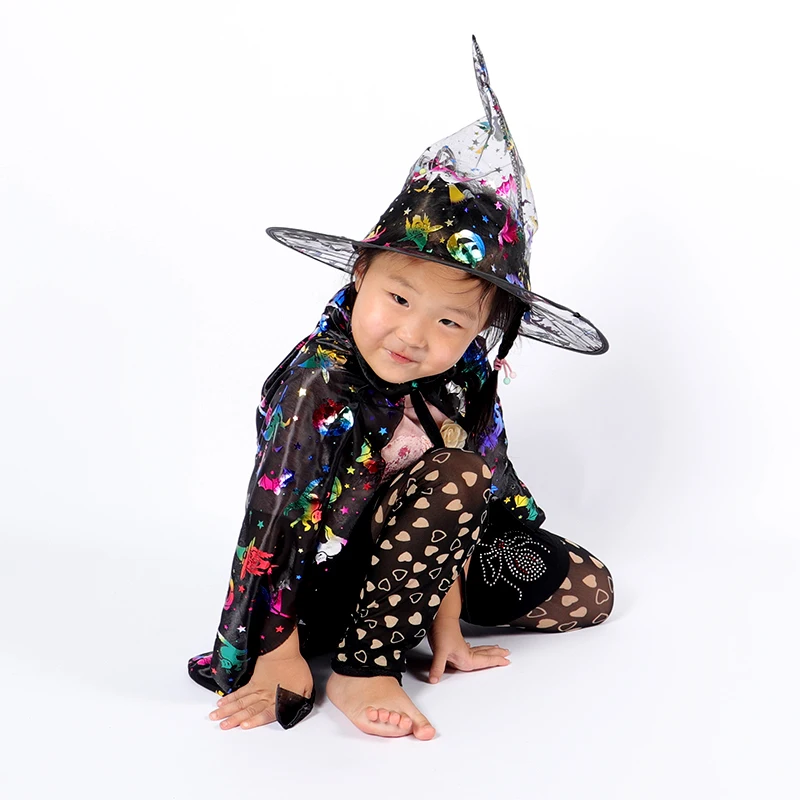 

HOYVJOY Halloween Decorations Children Girls Witch Vampire Cosplay Costumes for Kids Halloween Costume Long Cloak Carnival Party