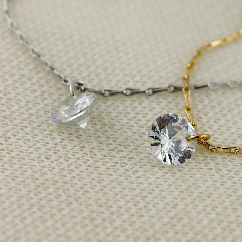 

New natural zircon neck chain han edition crystal zirconium drill five colour light collarbone chain necklace Korean trend