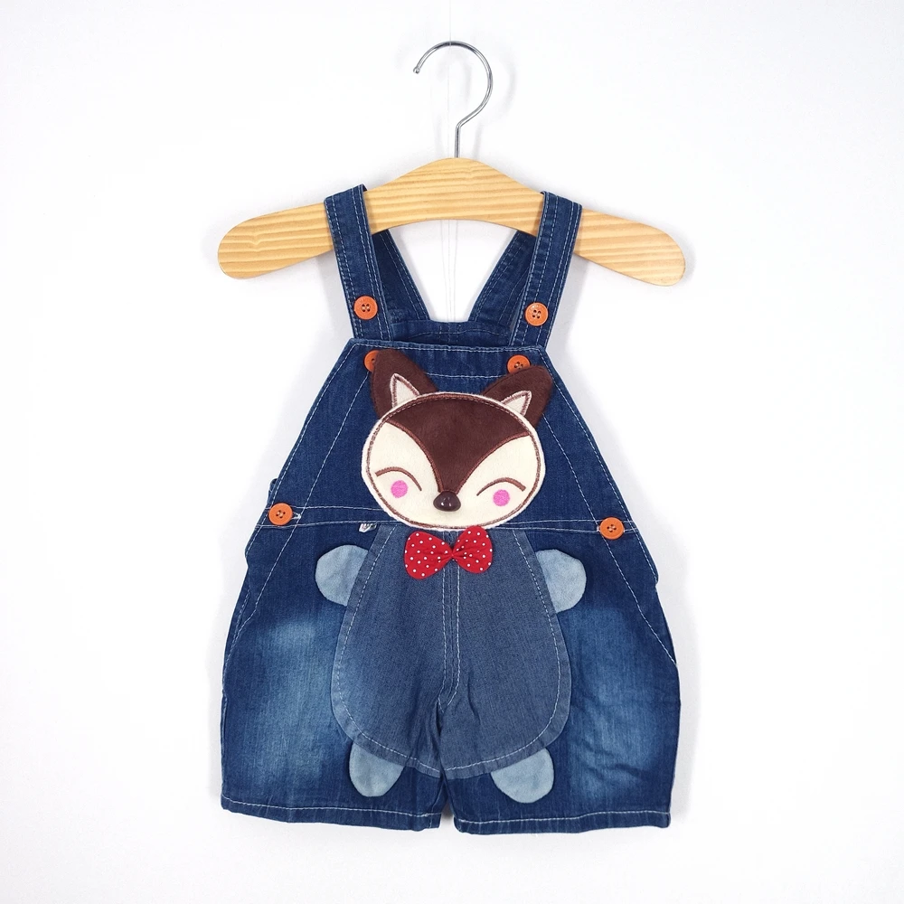 6M 2T Baby Boys Girls Denim Short Overalls For Summer Infant Toddler