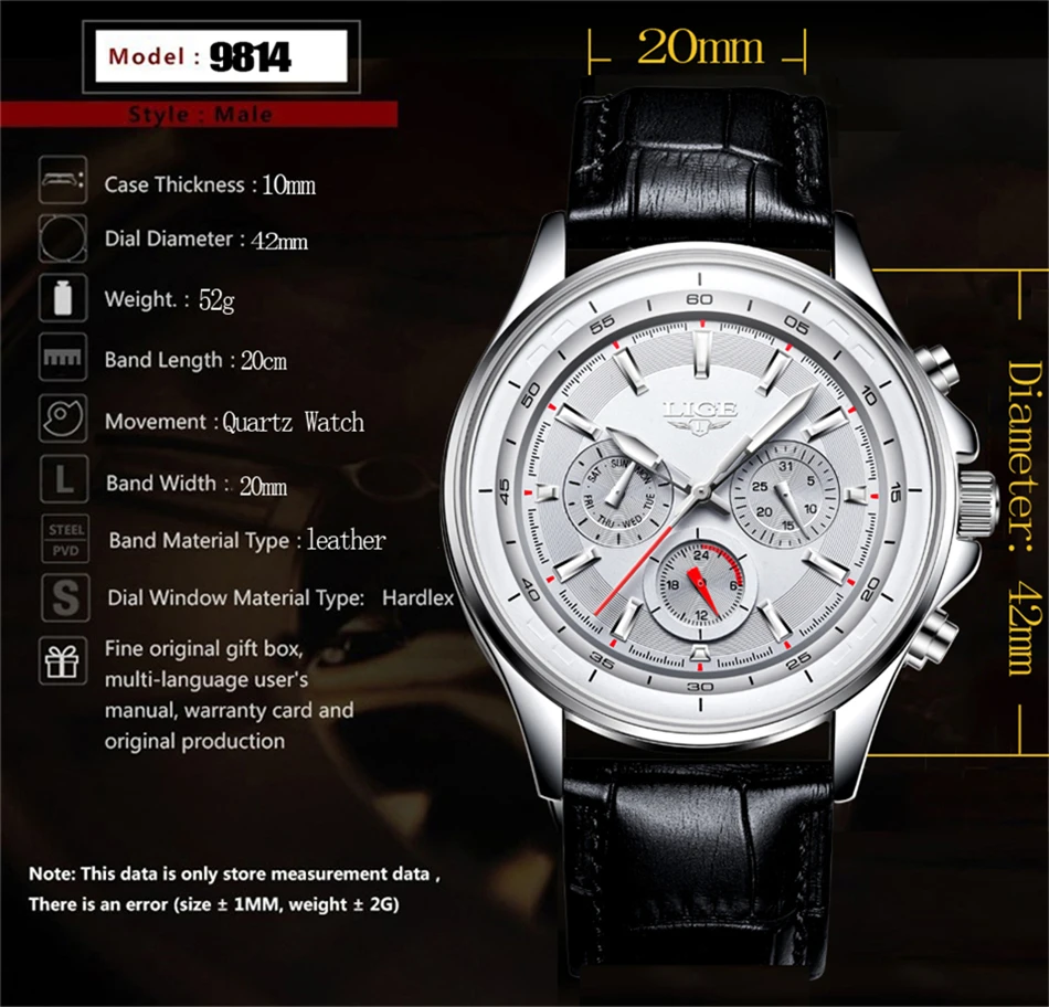 LIGE мужские часы Топ бренд класса люкс кварцевые часы мужские модные деловые Часы повседневные спортивные наручные часы Relogio Masculino