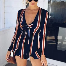 2019 New Arrival Long Sleeve Deep V Neck Fashion Stripe Casual Sexy Ladies Jumpsuit 2019 New Arrival Long Sleeve Deep V Neck Fashion Stripe Casual Sexy Ladies Jumpsuit