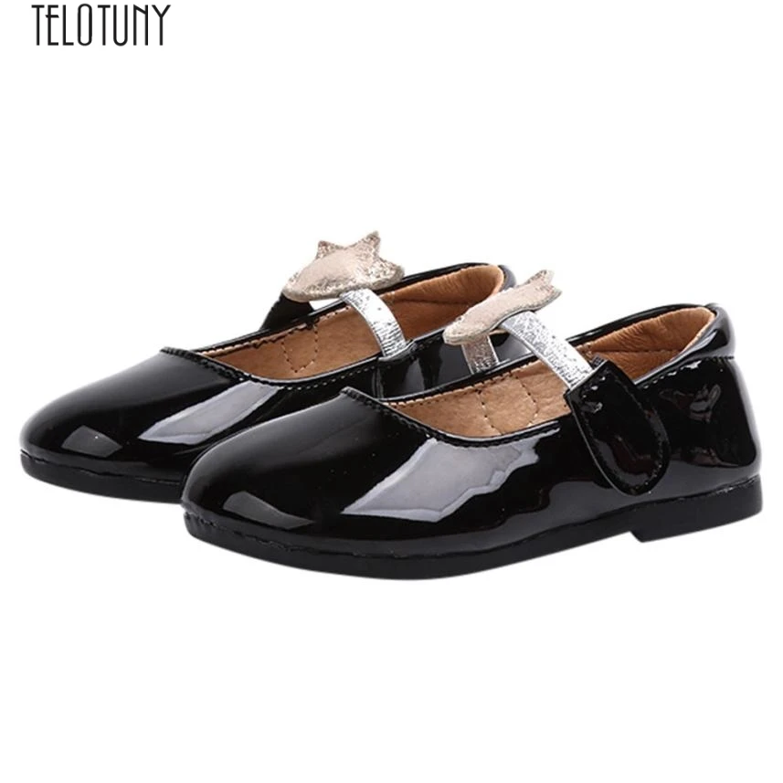 Teletuny/детская обувь для маленьких девочек Лакированная кожа Однотонная блестящая