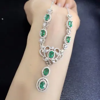 

Qi Xuan_Fashion Jewelry_Colombian Green Stone Fashion Necklaces_s925 Solid Silver Pendant Necklaces_Factory Directly Sales