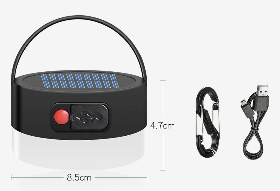 Портативный походный светильник на солнечной батарее светодиодный мини-подвесной светильник для палатки лампа Солнечный USB вход выход Ip65 водонепроницаемый