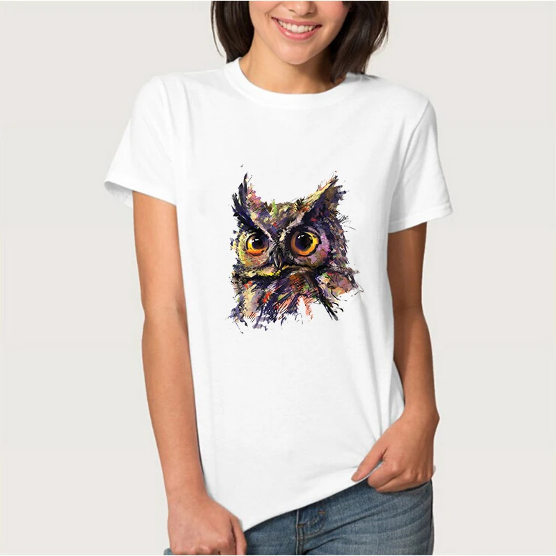

Owl Iron on Heat Transfer Printing Washable Patches Stickers for Clothes T-shirts DIY Appliques Animal Patch Wholesale 2018 New