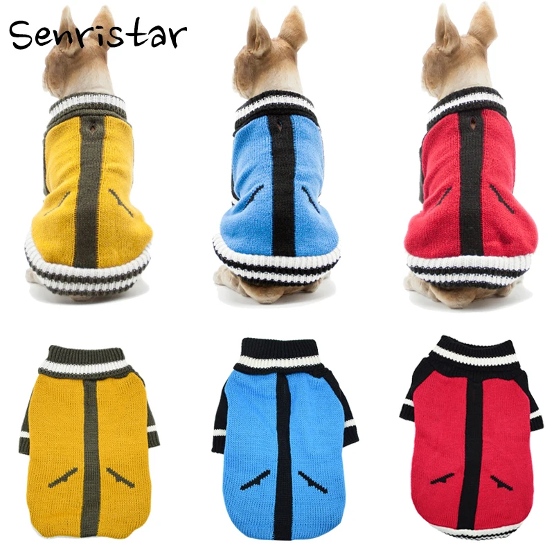 Beste Huisdier Winter Splicing Contrast Trui Kleding Voor Kleine Middelgrote Honden Kleding Comfortabele Zachte Puppy Jassen Warm Bulldog Jassen