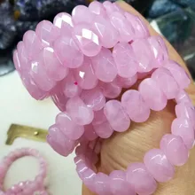 Браслет из натурального розового кварта браслет из натурального камня DIY ювелирные изделия для женщин в подарок