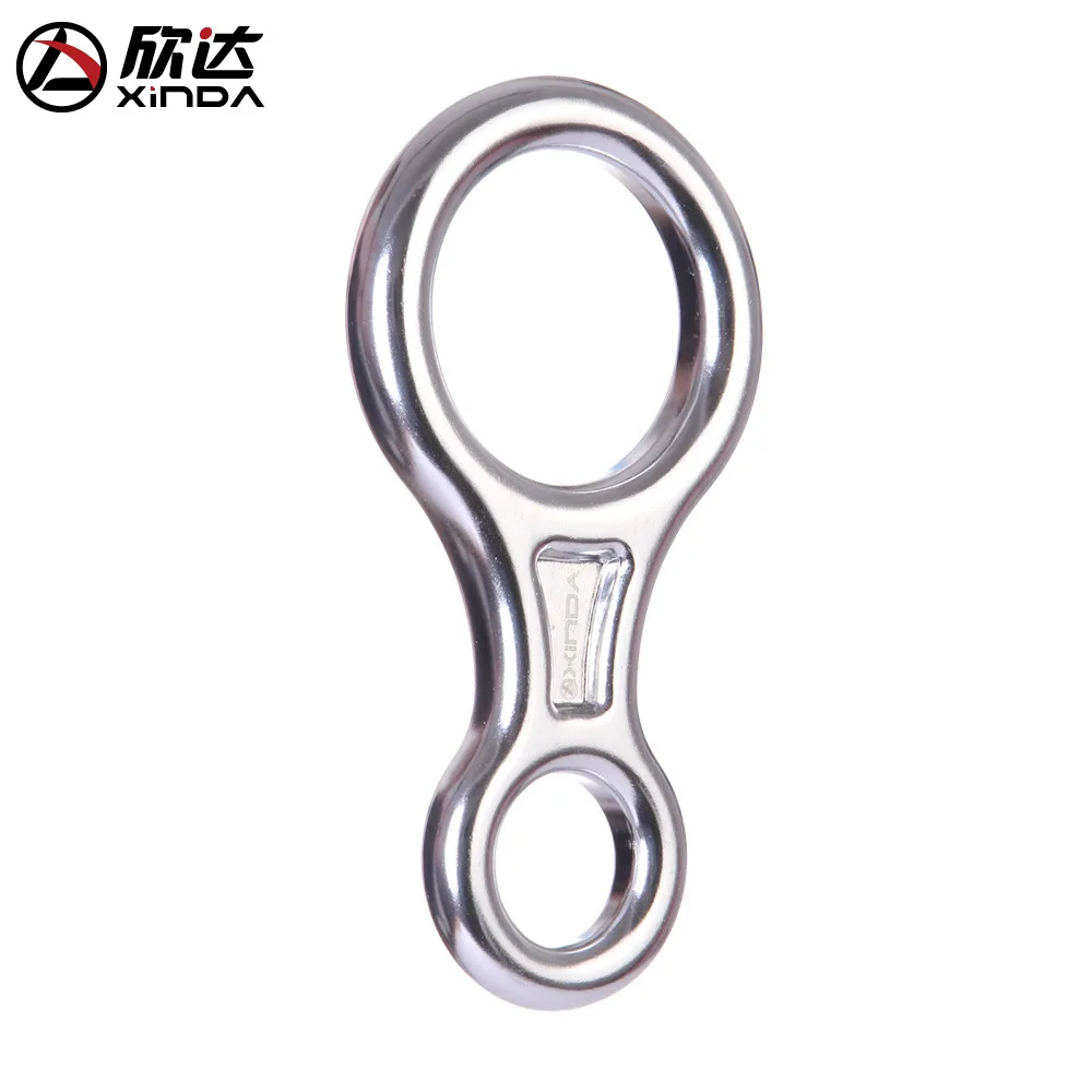 XINDA 35KN 8 Ring Descender Escape Rope Descent Device Rock Climbing Equipment XINDA 35KN 8 Ring Descender Escape Rope Descent Device Rock Climbing Equipment