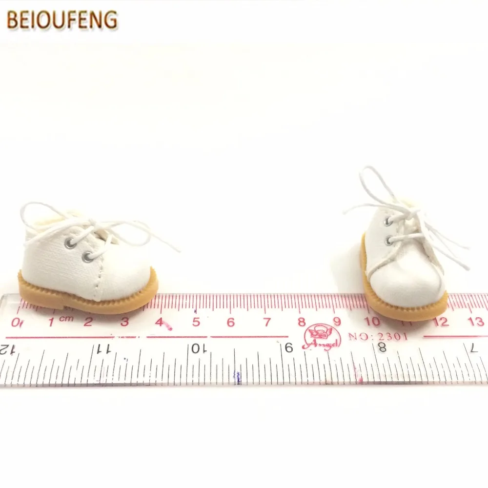 BEIOUFENG 3,8 см мини кукла обувь для Blythe Кукла игрушка, 1/8 BJD Кукла Сапоги Кроссовки Обувь для кукла azone, милая обувь Тапочки