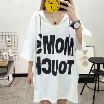 

2019 New high quality summer loose vogue fashion T-shirt cotton short sleeve letter printed female tee shirts woman tops & tees