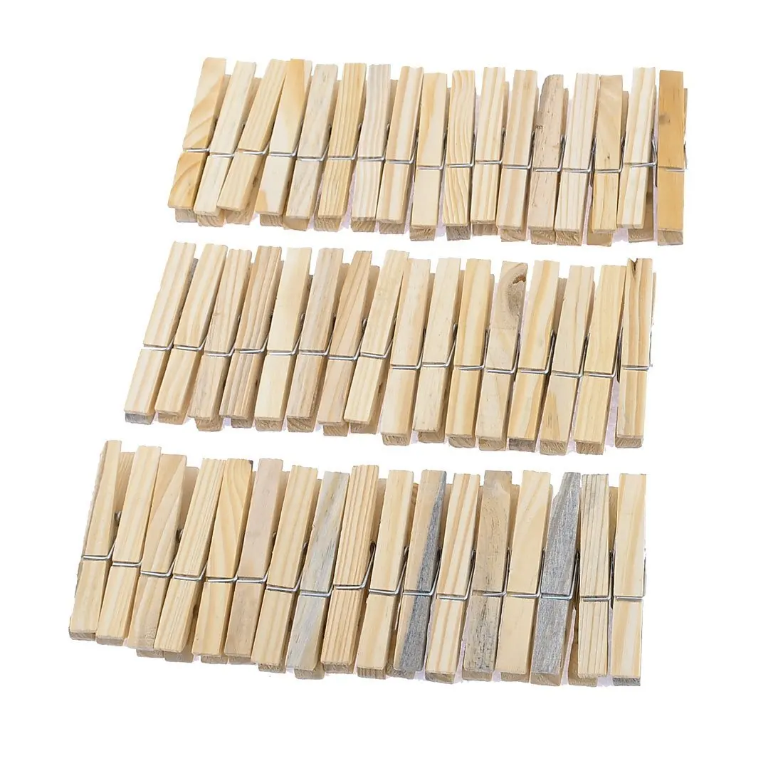 PHFU Laundry Wooden Clothes Pins Pegs Hanging Clips Clothespin 52 Pcs