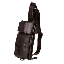 Мужская поясная сумка из натуральной кожи, первый слой воловьей кожи, винтажная поясная сумка, пляжный комбинезон для путешествий, нагрудная сумка, сумка через плечо