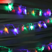 5 м 40 светодиодов Праздничные огни Моделирование Бабочка светодиодная гирлянда AC Plug многоцветный Рождество Свадебная вечеринка украшение EA