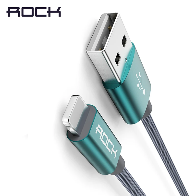 ROCK Metal USB Cable for iPhone 6s cable,Alloy Nylon Braid Fast