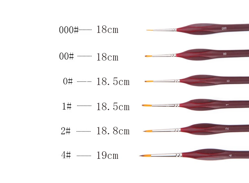 6 шт./компл. нейлон волос миниатюрный крюк линия пера прекрасно акварель Краски щетки для рисунок гуашью масла Краски состав щетки товары для рукоделия