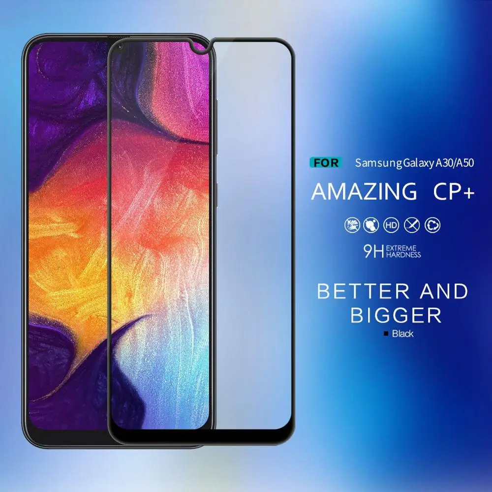

for Samsung Galaxy A30 glass screen protector 6.4" Nillkin full coverage protection tempered glass for Samsung Galaxy A30