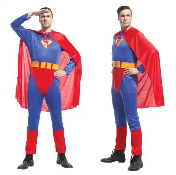 ハロウィン大人男性スーパーマンのコスプレ衣装ジャンプスーツ マント ベルト衣装パーティーヒーローパフォーマンス服 Movie Tv Costumes Aliexpress