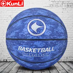 Оригинальная KUNLI Баскетбол мяч KLBA201 синий Size7 size6 size5 бренд высокое качество натуральной расплавленный PU Материал официальный Баскетбол