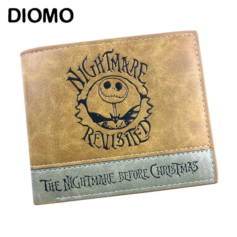 

DIOMO 2018 Anime Wallet Nightmare Before Christmas Men Purse Genuine Leather Wallet Boys Luxury Marvel Jack Money Bag