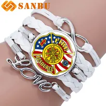 Colgante de pulsera clásico de la armadura del Cabochon de los recursos del fuego brazalete del Control de los bomberos de las mujeres de los hombres