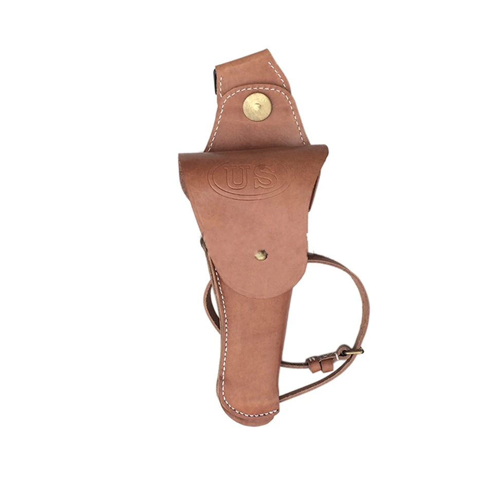 

WW2 US COLT TYPE 1911 CAVALRY BROWN WITH LEG STRAP LEATHER PISTOL HOLSTER