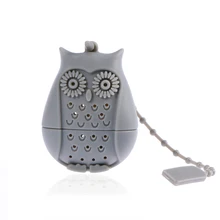 1 шт., высокое качество, милый ситечко для чая с совой, пищевой силикон, фильтр для заварки чая с листьями, рассеиватель, Веселый мультяшный чай, аксессуары