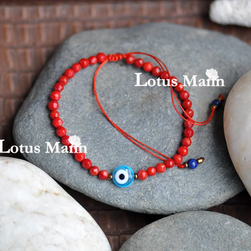 

Lotus mann devil eye red coral red coral bracelet small series