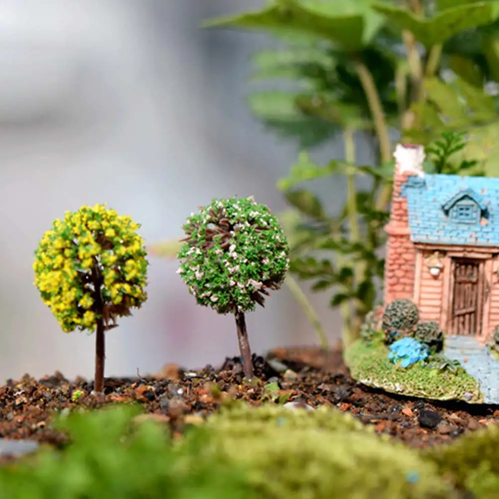 

Yvonne 5 Pcs Miniature Fairy Garden Ornament Trees DIY Dollhouse Plant Pot Figurine Decor Home Decoration(5pcs)