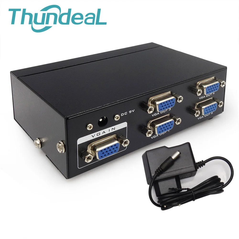 2 4 Port Vga Svga Lcd Video Splitter For Laptop Computer Monitor Black Box Computers Tablets Networking Monitor Av Cables Adapters Ayianapatriathlon Com