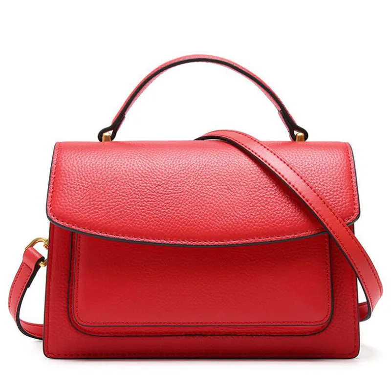 

2019 new bag female Korean version of the wild first layer leather slung fashion tide shoulder bag handbag