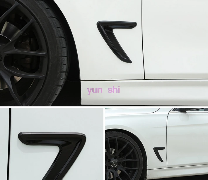 

3 colors 2 pcs Car Front Fender Decoration Air Vent Cover Sticker Car styling For BMW 3 series 3GT 2013-17 320li 328i et F30 F34
