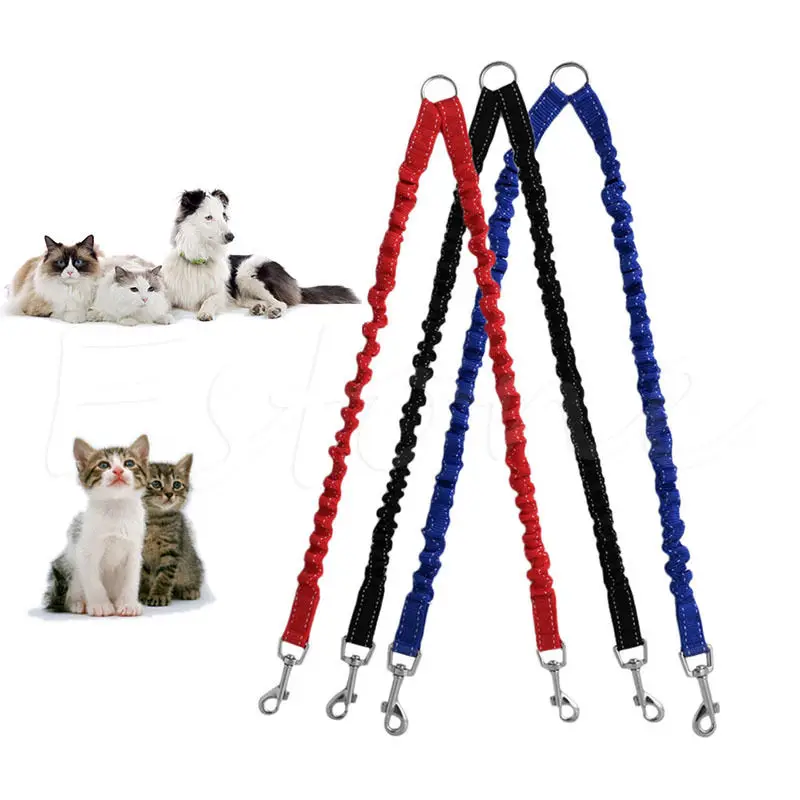 

Puppy Dog Pet buffer Double Leashes Lead Rope Training Traction Strap Walking