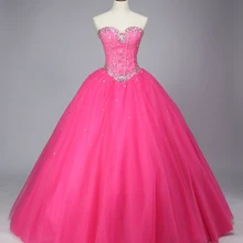 Бальные платья тюль, бисер, стразы, красного и розового цвета, Vestidos De 15 Anos Сладкий 16 платья дебютанток платье светится в течение 15 лет