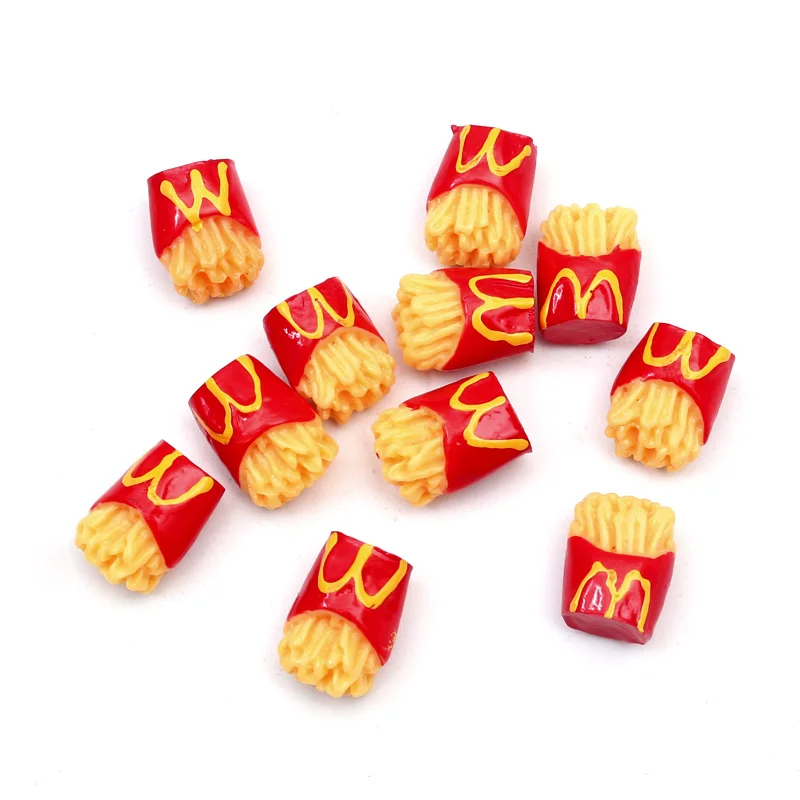 

20Pcs Colorful French Fries Resin Decoration Crafts Kawaii Bead Flatback Cabochon Scrapbook DIY Accessories Buttons