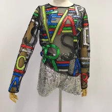 Kpop полиэстер хлопок с блестками Единорог ограничено по времени Обычный Корейский зима новая рубашка рукав блёстки женский