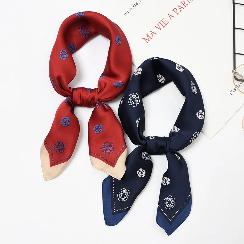 

2019 summer new print wild fresh simple silk fashion casual ladies small scarf