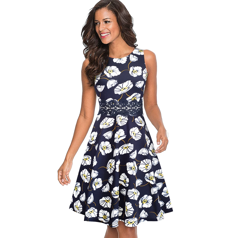 Nice-forever Vintage Elegant Embroidery Floral Lace Patchwork vestidos A-Line Pinup Business Women Party Flare Swing Dress A079 73 Nice-forever Vintage Elegant Embroidery Floral Lace Patchwork vestidos A-Line Pinup Business Women Party Flare Swing Dress A079 73