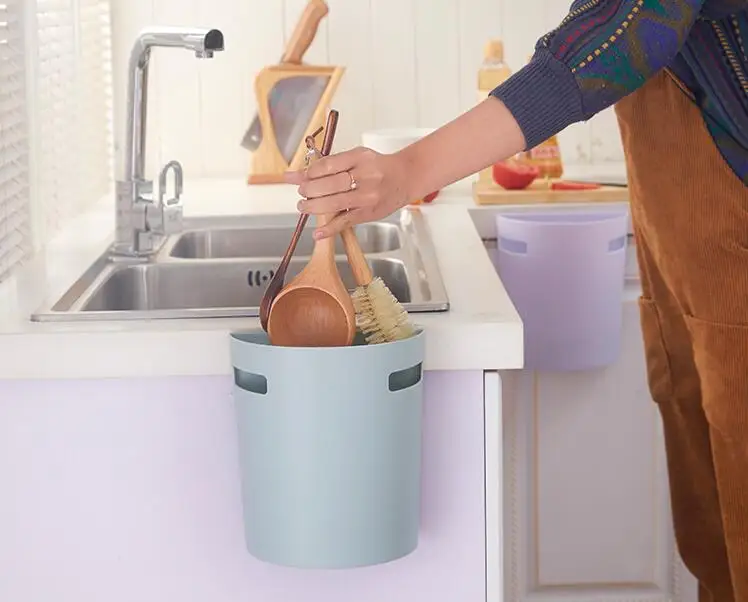 Wall Mount Waste Bucket Hanging Basket Kitchen Storage Boxhanging